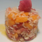 Insalata di riso al prosciutto e melone