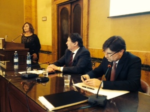 Un momento della conferenza con l'On. Colomba Mongiello (da sinistra), Enrico Lupi e il Vice Ministro Olivero