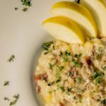 Risotto speck, mela annurca e fontina